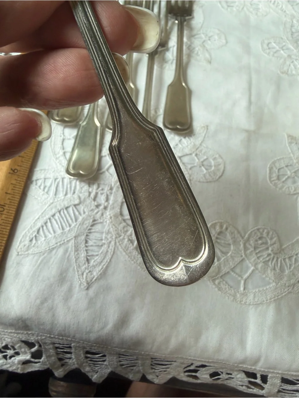 French Chinon vintage silverware Fork Alpaca Los Muchachos